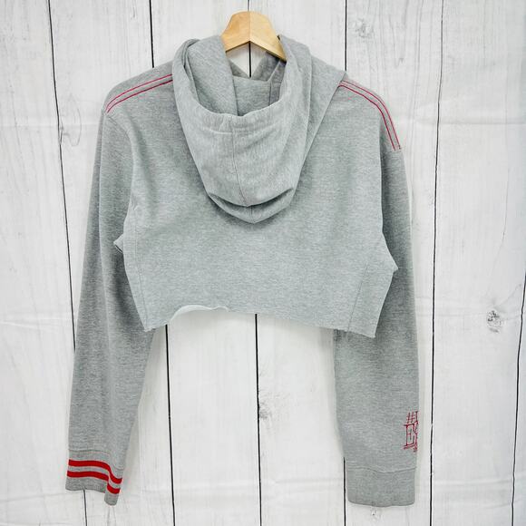 Black Kings MEDIUM These Are Hard Times for Dreamers Gray Crop Hoodie Sweater - Picture 2 of 10